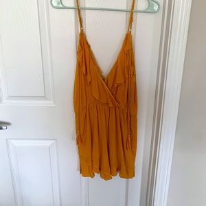 Honey Belle Mustard V-Neck Romper